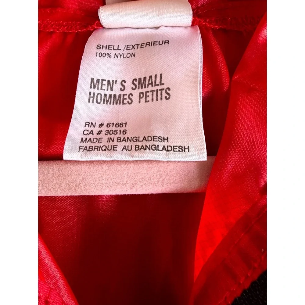 The North Face Windbreaker Jacket Mens S Red Half Zip Pockets Hooded Long Sleeve